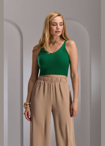 Жіночий укорочений топ у рубчик з V-вирізом (2163) Triko Bakh (334710470)