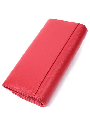 Вместительный женский кошелек с двумя клапанами из натуральной кожи 22695 Красный st leather (298111832)