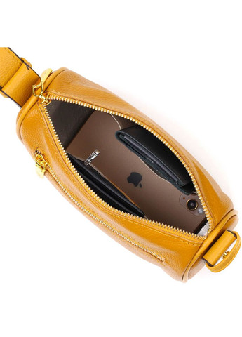Красива сумка на плече крос-боді з натуральної шкіри 22100 Жовта Vintage (298567067)
