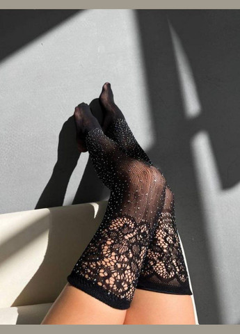 Женские чулки сказка сеткой со стразами цвет черный размер 1-3 No Brand (315494293)