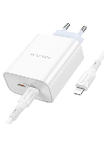 Сетевое зарядное устройство BA73A Young PD35W dual port(2C) charger set(C to iP) White (6974443388404) Borofone BA73A PD35W charger set(C to iP) (361347864)