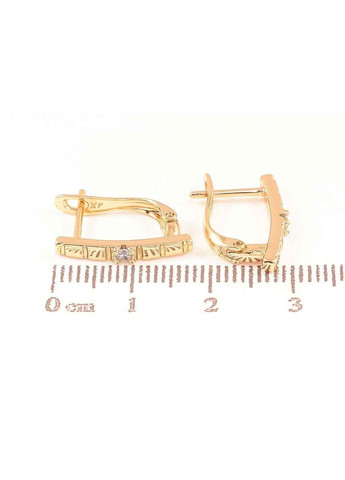 Сережки Позолота 18K англійський замок «Декоративний візерунок з кристалом» 284399 Xuping Jewelry (356457233)