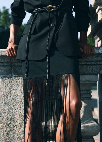 Черная праздничный однотонная юбка H&M