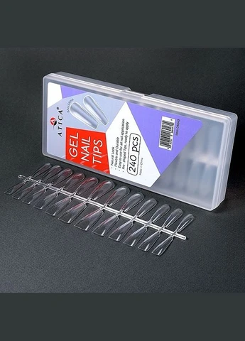 Гелеві тіпси для нарощування нігтів "Балерина" Gel Nail Tips Ballerina 240шт (1449155-27728948) Atica (386554842)