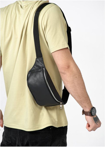Сумка на пояс бананка з натуральної шкіри Tirso 0SS чорна (R-81113001m-VS) Sambag (302450228)