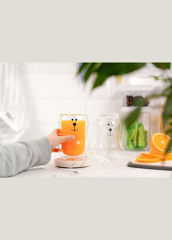 Набір високих склянок з подвійними стінками Animals AR2630BBR 300 мл 2 шт Ardesto (364109063)