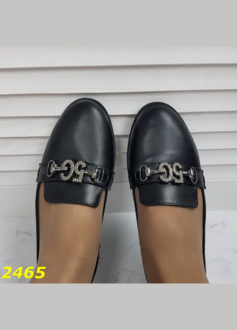 No Brand Туфлі лофери чорні балетки на низькому підборі класика чорний з, — (322650768)