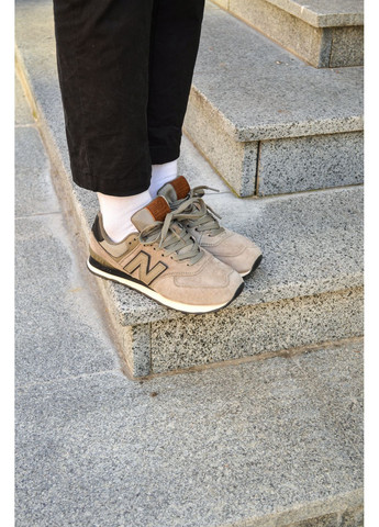 Комбіновані Осінні кросівки чоловічі new balance 574 brown нью беланс 574 No Brand