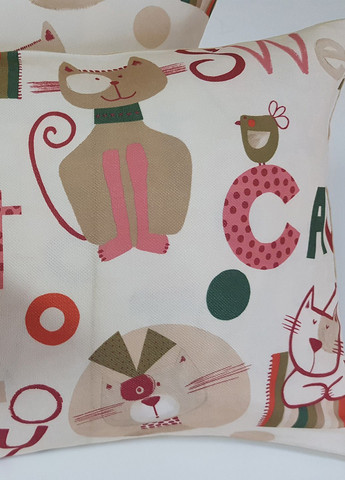 Комплект декоративних подушок Cats 45х35см 3шт бежеві (п_0627) Firanka Kids (314837621)