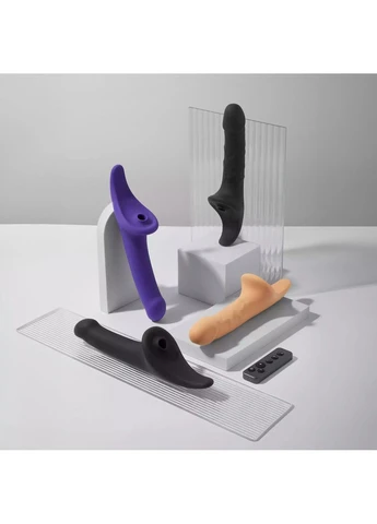 Вібронасадка для страпону з вакуумною стимуляцією Multi Orgasm Realistic Dildo L Black Strap-On-Me (393920629)