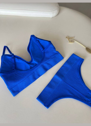 Синій демісезонний базовий комплект в рубчик Vakko