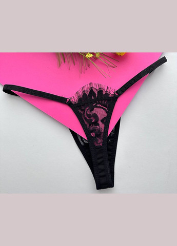 Чорні мереживні стрінги з регулятором Exclusive (317295268)