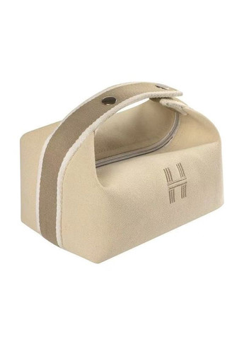 Стильная минималистичная текстильная косметичка в стиле Hermès молочная No Brand (330574252)