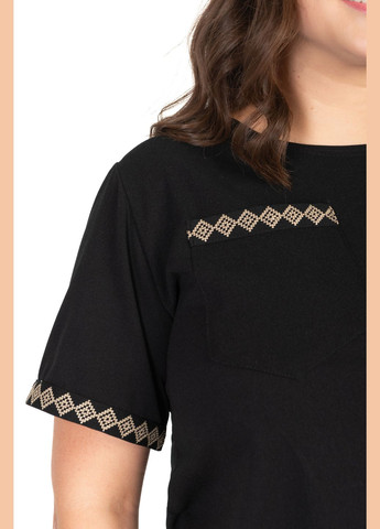 Костюм-двойка с юбкой Грация (черный с песочной вышивкой) Golfstream (335814313)