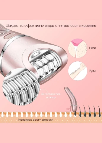 Епілятор Beauty 3в1 електробритва депілятор акумуляторний для тіла триммер обличчя бездротовий водонепроникний Swan RSCX-9612 (335820153)