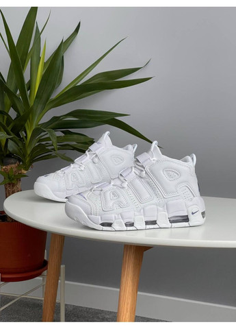 Белые демисезонные кроссовки мужские nike air more uptempo white | найк аир мор уптемпо белые No Brand