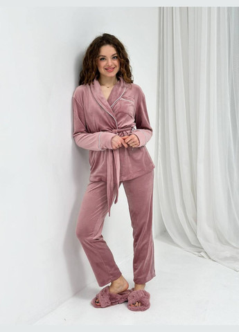 Пудрова всесезон ніжний домашній костюм-піжама великі розміри Vakko