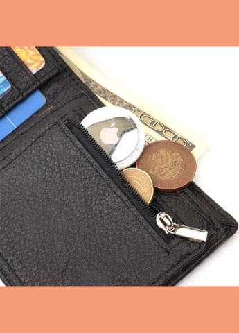 Чоловіче портмоне з натуральної шкіри 22734 Чорний st leather (314771418)