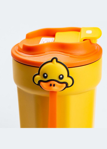 Термокружка 450 мл с крышкой на защелке G. Duck Желтый HP28489 Happy Life (306849766)