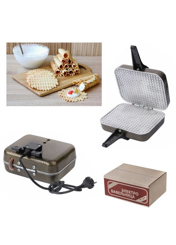 Вафельниця електрична подарункова сувенірна кольору золота ЕВ - 1/220 «» Ласунка (298131683)