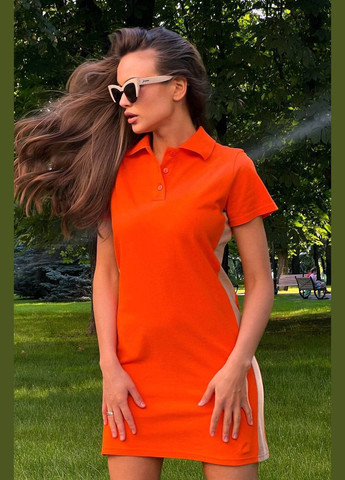 Оранжевое кэжуал женское платье лакоста No Brand