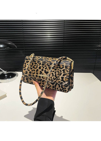 Жіноча сумка каркасна кросбоді через плече з екошкіри з клапаном леопардова RoyalBag P2-8208 (332214201)