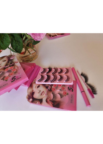 Набір багаторазові вії без магнітів 5 моделей пар Класика 2Д + 3Д + Стрази + Маркер підводка Magnetic Lashes (366668434)