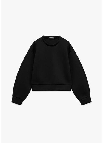 Чорний світшот з ефектом неопрену 1529/155 Zara (370205299)