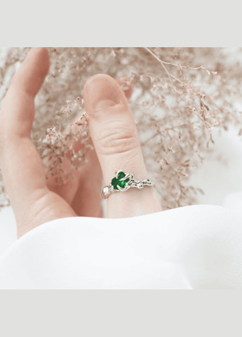 Колечко Поклик Лісу вінтажний ельфійський з зеленим камінцем тендітне химерне каблучка в стилі фентезі кокетт fairycore ретро No Brand (309041831)