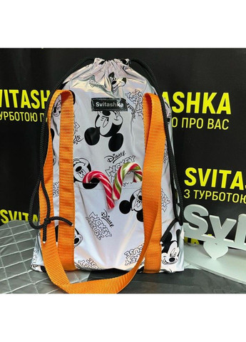 Світловідбиваюча сумка шоппер Світашка цукерочка з кишенями Міккі помаранчеві ручки No Brand (311300807)