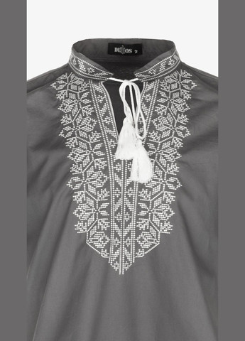 Серая рубашка вышиванка мужская t27-53 серо-белый shop (2000991064676) узор однотонный хлопок (364724018)