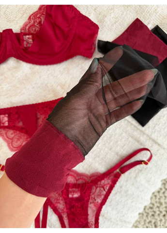 Красный комплект женского белья | нежный кружевной, красное соблазнение Vital-Textile с косточками полиэстер, эластан