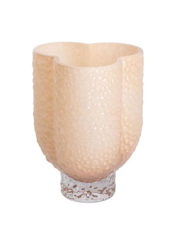 Ваза декоративная 18.5х16х25 см для цветов стеклянная фигурная ваза из цветного стекла 3 л Бежевая Jooki (360921041)