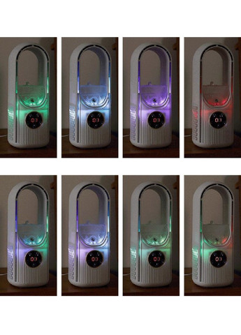 Настольный аккумуляторный мини вентилятор с увлажнением воздуха подсветкой таймером сна 240х45.5 мм (480164-Prob) Белый Unbranded (330171175)