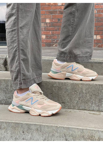 Рожеві Осінні кросівки чоловічі new balance 9060 beige pink blue нью беланс 9060 No Brand
