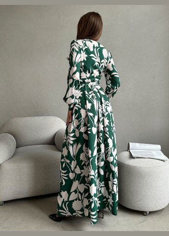 Зелена святковий сукні ISSA PLUS з квітковим принтом