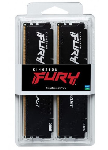 Модуль памяти DDR5 2x16GB/5200 Fury Beast Black (KF552C40BBK232) Kingston (315029796)