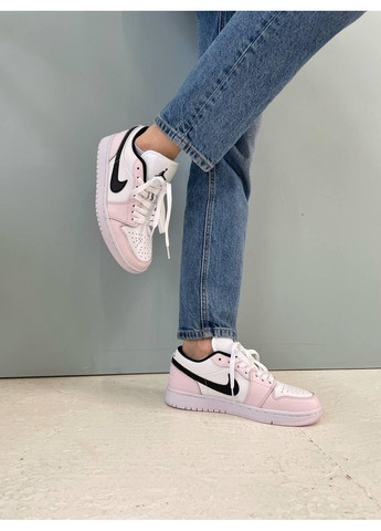 КРОССОВКИ ЖЕНСКИЕ NIKE AIR JORDAN RETRO 1 LOW PINK BLACK НАЙК АИР ДЖОРДАН No Brand розовые демисезоны (368855091)