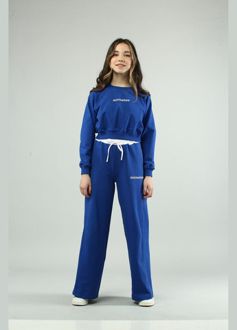 Синій демісезонний костюм мінімалізм електрик брючний IRmAS