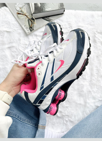 Кроссовки женские Nike Shox Ride 2 SP Supreme White Blue Pink |Найк Шокс Райд белые No Brand белые демисезоны (341089780)