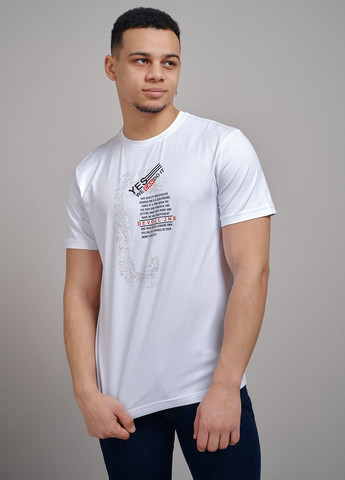 Белая футболка мужская с текстовым принтом 343006 Power