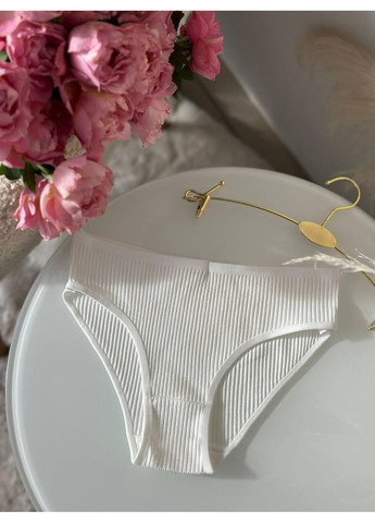 Сет женских трусиков в рубчик черный/белый/серый/пудровый. Набор женского нижнего белья из четырех трусов в рубчик. No Brand (365550065)