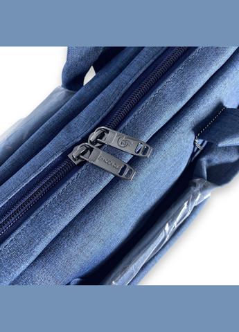 Портфель для ноутбука, одне відділення, кишені, ремінь, розмір 40*30*7 см синій Zhaocaique (286421629)