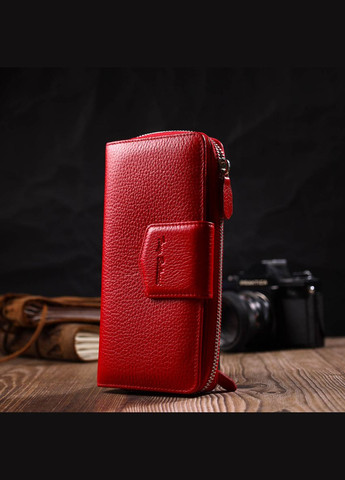 Вместительный женский кошелек с блоком для карт и документов из натуральной кожи 21956 Красный Tony Bellucci (331911042)