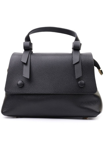 Люксовая сумка для женщин с короткой ручкой из натуральной кожи черная 22670 Vintage (329196663)