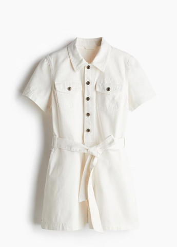 Комбинезон H&M однотонный белый денил