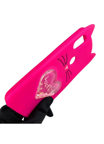 Чохол для Redmi Note 6 Pro дитячий 3д у формі котика переливашка на сяомі редмі нот 6 про малиновий Xiaomi (366023402)