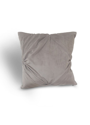 Декоративна Подушка Оксамит із защипами, 45х45см 1шт сіра (п_0140) Firanka HandMade (307840198)