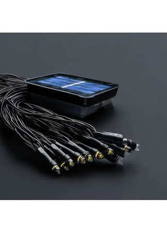 Гірлянда нитка на сонячній батареї 1500 LED 150 м чорний дріт жовтий Hengda (368976296)