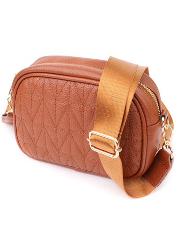 Стьобана сумка для жінок з натуральної шкіри 22899 Рудий Vintage (360919631)